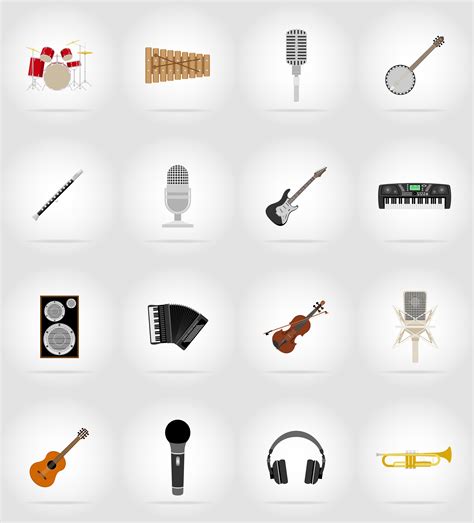 Music Items And Equipment Flat Icons Vector Illustration 510953 Vector