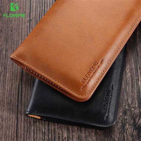 Floveme Genuine Leather Universal Mobile Phone Wallet Case Mini 8