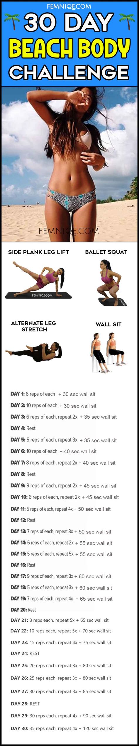 Try This 30 Day Beach Body Challenge For Summer Hotness Femniqe