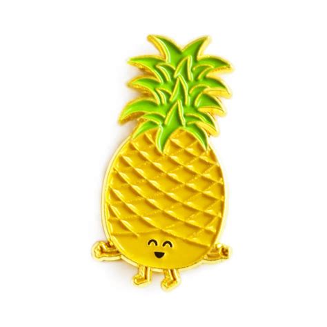 Pineapple Enamel Pin Tropical Fruit Summer Yellow Lapel Etsy Canada Summer Yellow Enamel