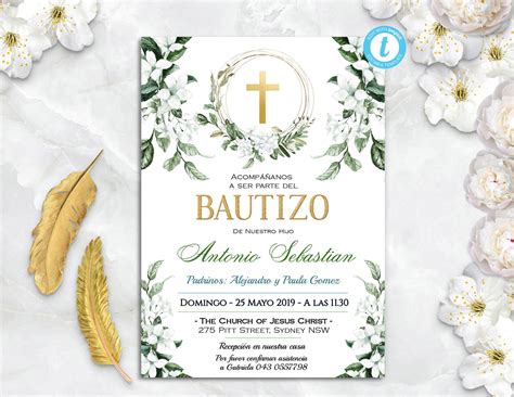 Mi Bautizo Invitation Template