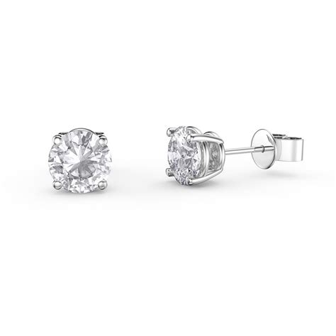 Cubic Zirconia Studs Mm Sterling Silver