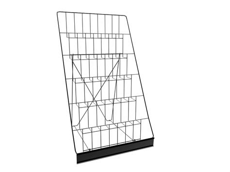 6 Tiered Wire Display Rack For Tabletops Open Shelves With Header Black