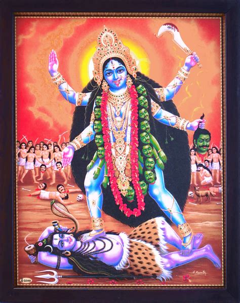 Buy Handicraft Store Hindu Goddess Maa Kali Putting Her Leg On Lord Shiva And Shiva Smiling A