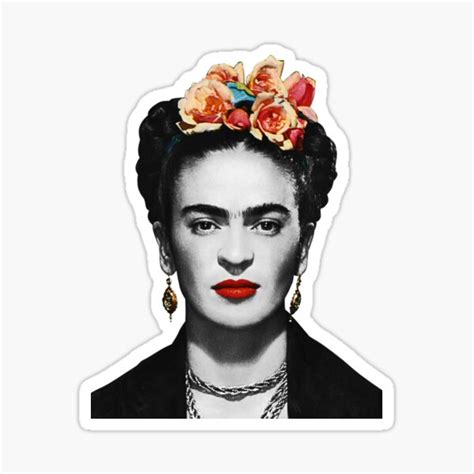 Frida Kahlo Portrait Black And White With Black Background Classic