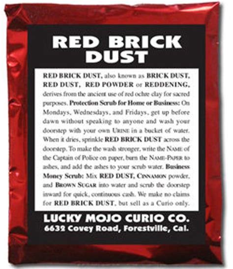 Red Brick Dust In 2021 Magic Herbs Red Bricks Hoodoo Spells