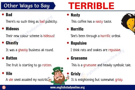 TERRIBLE Synonym: List of 20+ Useful Synonyms for the Word TERRIBLE ...