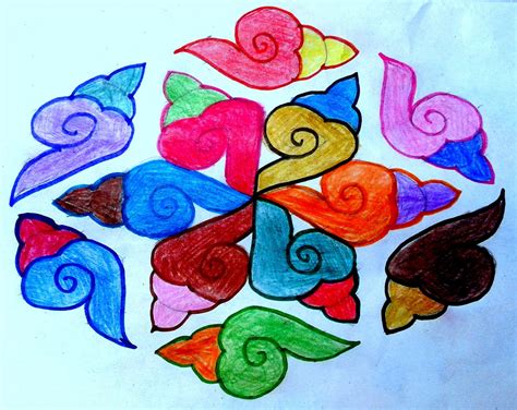 Colourful Rangoli Patterns With Dots 15 To 8 Dots And 15 To 15 Dots