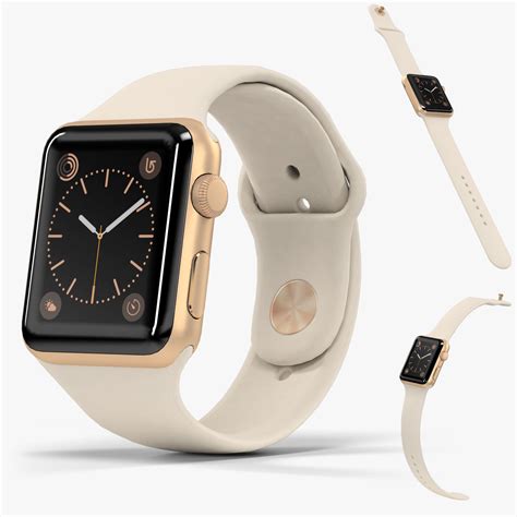Наушники apple airpods w/charging case (mv7n2ru/a). Apple Watch Gold Aluminum Case Antique White 3D model 1