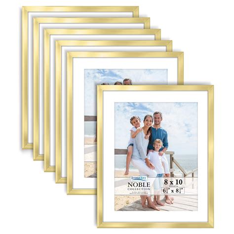 Icona Bay 8x10 Gold Picture Frames Contempo Modern Style 6 Pack
