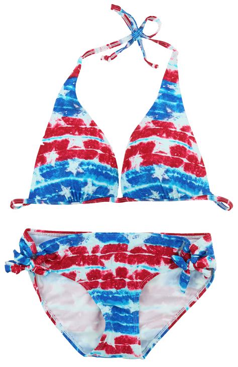 Ingear Americana Womens Padded Triangle Top 2 Piece Bikini Ebay