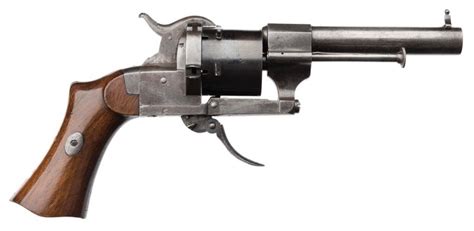 Antique Pinfire Revolver By Lefaucheux In French Lined Presentation Casing