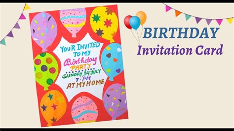 Diy Birthday Invitation Card Invitation Card For Birthday Birthday