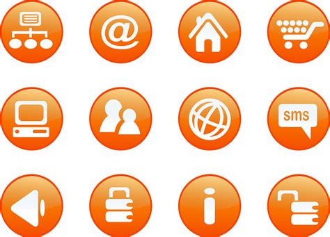 Set Of Orange Icons Vector Free Download Creazilla