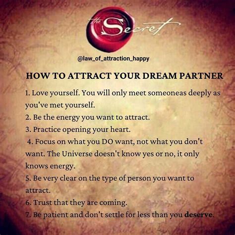 How To Attract Your Dream Partner Law Of Attraction Love Law Of