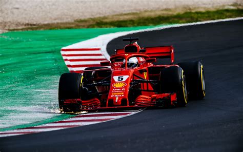 Scarica Sfondi Sebastian Vettel 4k Ferrari Sf71h 2018 Auto Pista