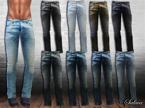 Men Fit Realistic Jeans By Saliwa Sims 4 Male Clothes