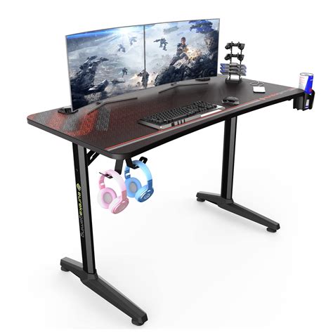 Buy Eureka Ergonomic Gaming Desk 120 X 60cm T Shaped Carbon Fiber