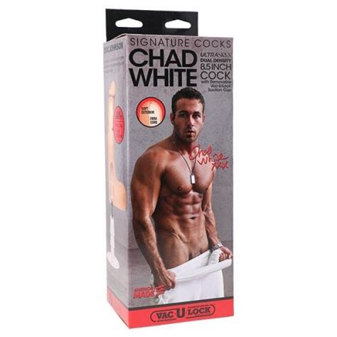 Signature Cocks Chad White 85 Ultraskyn Cock With Removable Vac U Lock Suction Cup Sex Toy