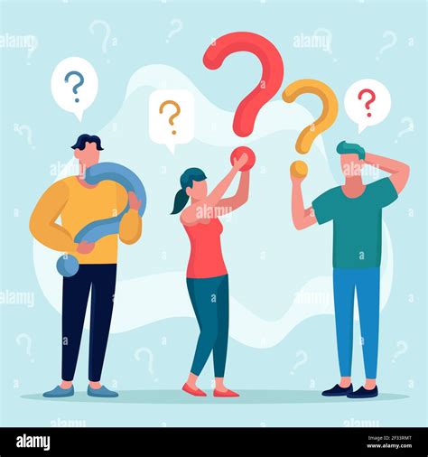 Flat People Asking Questions Vector Illustration Stock Vector Image