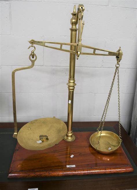 Sold Price Antique Set Of Brass Beam Balance Scales December 2