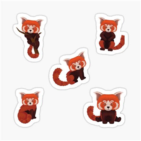 Red Panda Stickers Pack Collection 1 Sticker By Dexxterr Redbubble