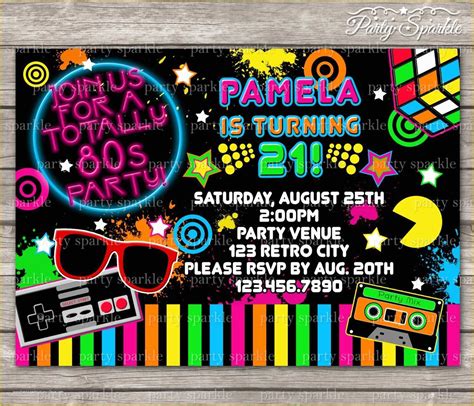 80s Party Invitations Template Free Of Printable Totally 80s Retro
