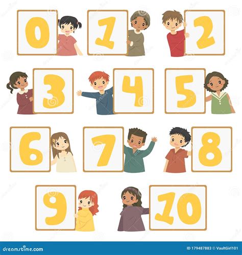 Kids Holding Number Stock Illustrations 169 Kids Holding Number Stock