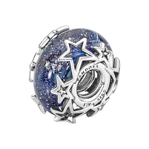 Pandora Galaxy Blue And Star Murano Charm