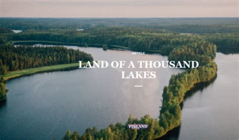 What Country Is Nicknamed Land Of A Thousand Lakes The Millennial
