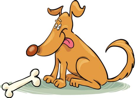 Dog With Bone Cartoon Illustration Dog Tail Hole Vector Dog Tail