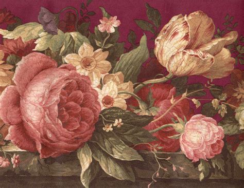 35 Burgundy Flower Wallpaper