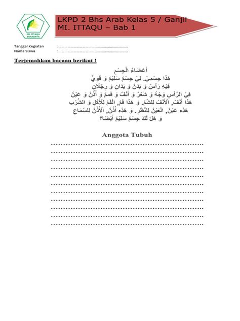 Lkpd Kls 5 Bahasa Arab 2 Pdf