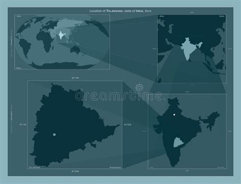 Telangana India Described Location Diagram Stock Illustration