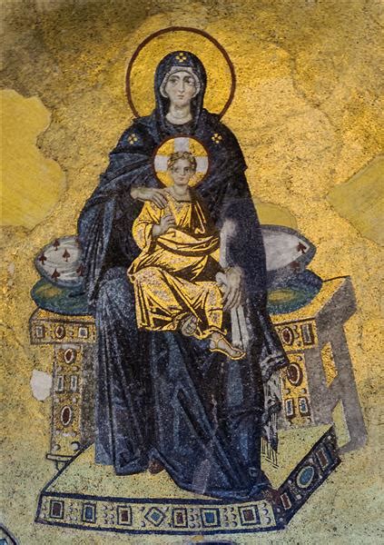 The Virgin And Child Theotokos Mosaic In The Apse Of Hagia Sophia C