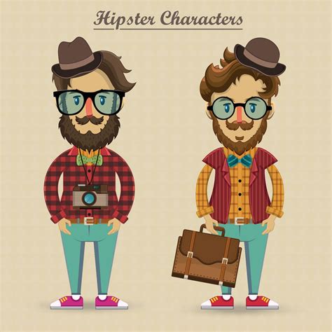 Hipster Characters Vector Illustration 19900192 Vector Art At Vecteezy