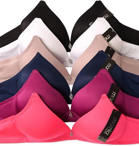 thelovely women s demi cup unlined plain push up lace bra pack of 6 assorted 38b at amazon