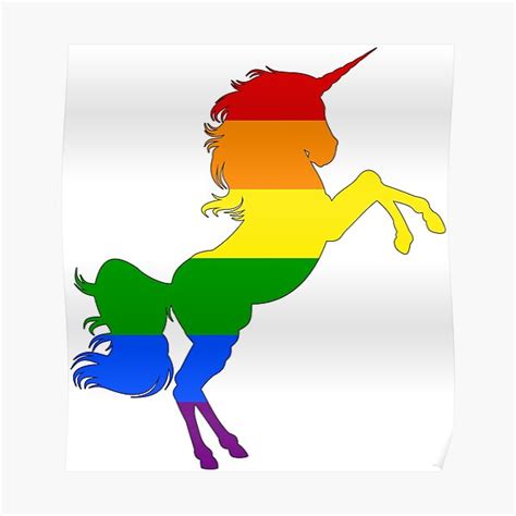 Lgbt Unicorn Pride Flag Poster By The Unicorn Redbubble