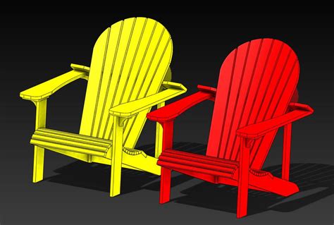 Adirondack Chair Garden Furniture 3d Cad Model Library Grabcad