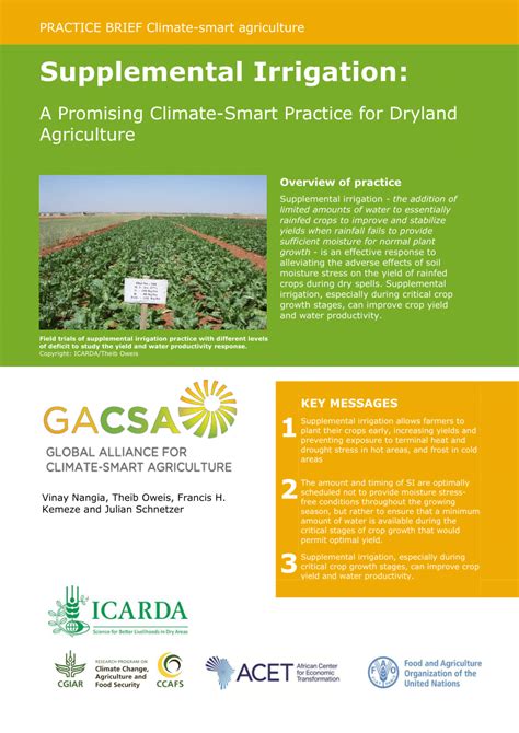 Pdf Supplemental Irrigation A Promising Climate Resilience Practice