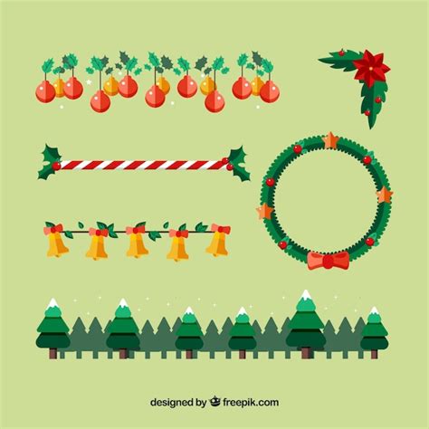 Free Vector Pack Of Decorative Christmas Borders