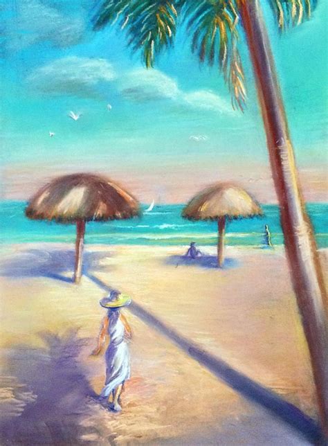 Lady On The Beach Aruba Painting By Kathleen Bonadonna