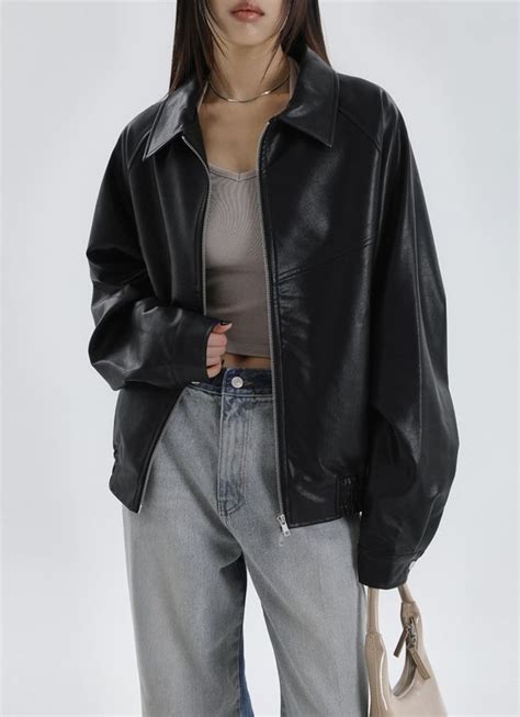 Blackup Kr In Leather Jacket Korean Fashion Jackets For Women