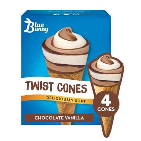 Blue Bunny Twist Cones Chocolate Vanilla Frozen Dessert Cones Ct Frys Food Stores