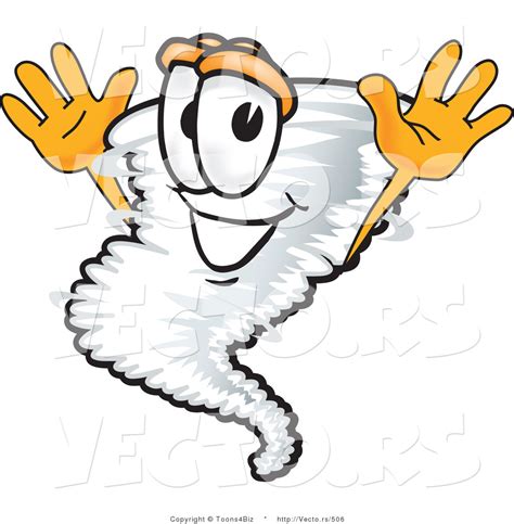 Vector Of A Happy Cartoon Tornado Mascot Jumping By Toons4biz 506