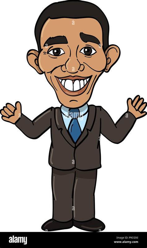 Ilustración Vectorial De Dibujos Animados Del Presidente Barack Obama