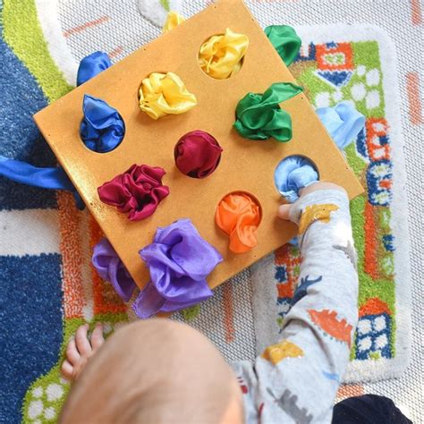 Display Idea For Your Playsilks Baby Learning Activities Montessori