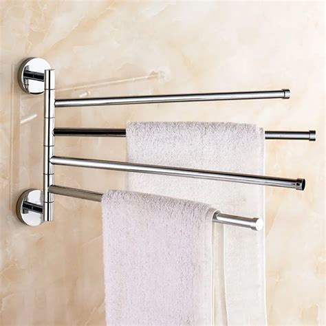 leyden chrome golden finish brass wall mounted bathroom movable towel bars 4 bars rotatable