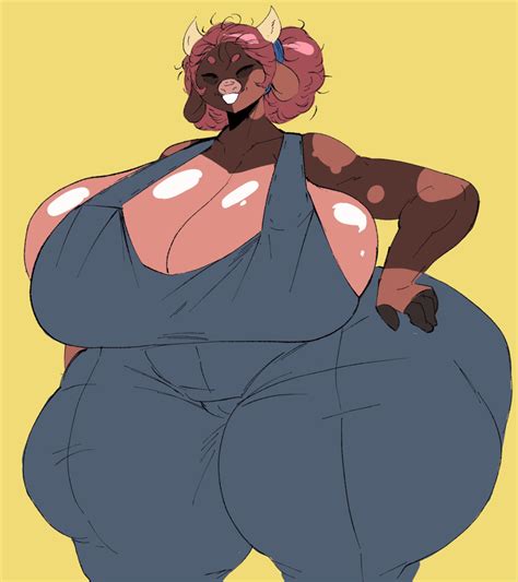 Rule 34 Anthro Big Breasts Bovid Bovine Breasts Cow Farmer Farmgirl Fat Female Gilf Naked