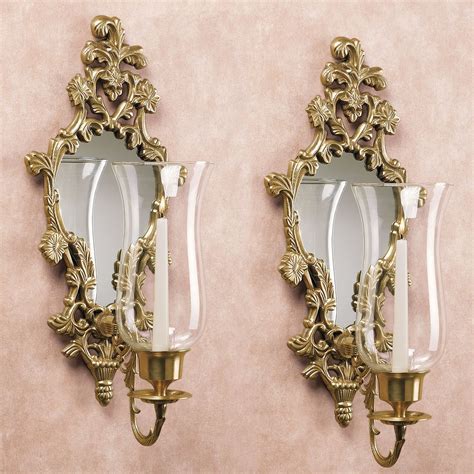 Athea Mirrored Brass Wall Sconce Pair